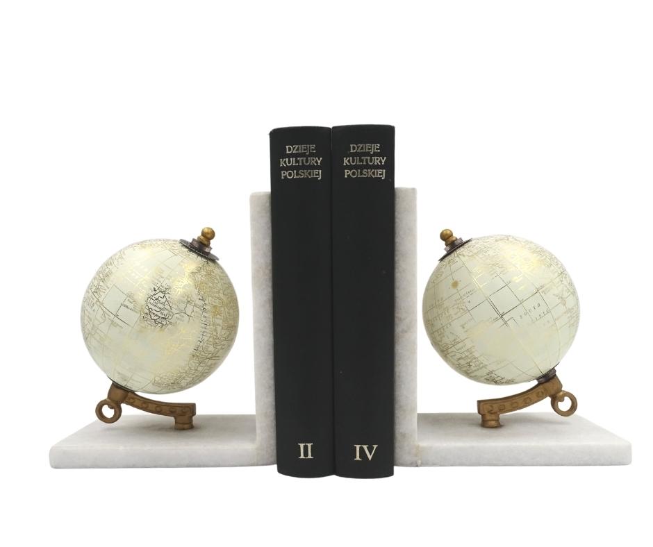 Fermalibri in marmo Globus GLB-85 con incisione