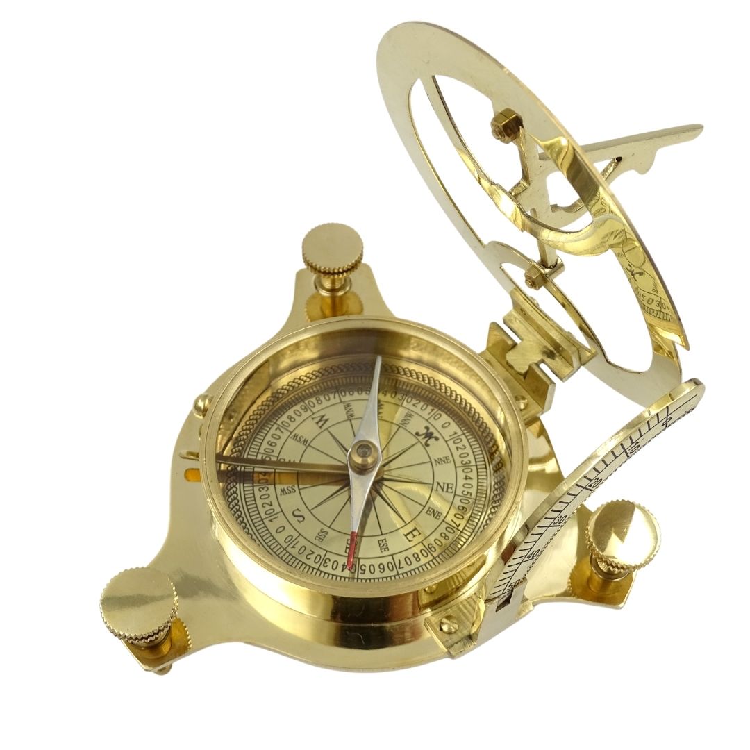 Bussola in Ottone con Orologio Solare NC1504