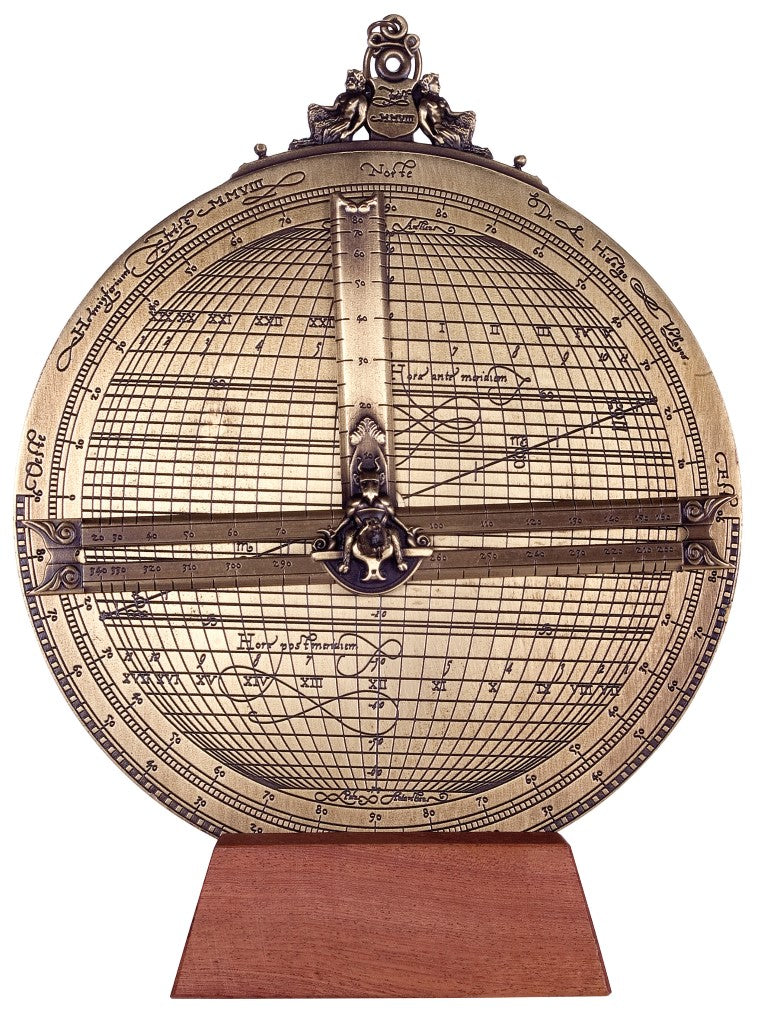 Astrolabio in Ottone Rojas H34 con possibilità di personalizzazione incisa – diametro 20 cm, elegante regalo per ogni occasione, strumento di navigazione e astronomia rinascimentale fatto a mano