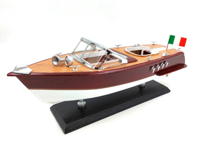 Modello di motoscafo Reeva in legno 35x11x13 cm