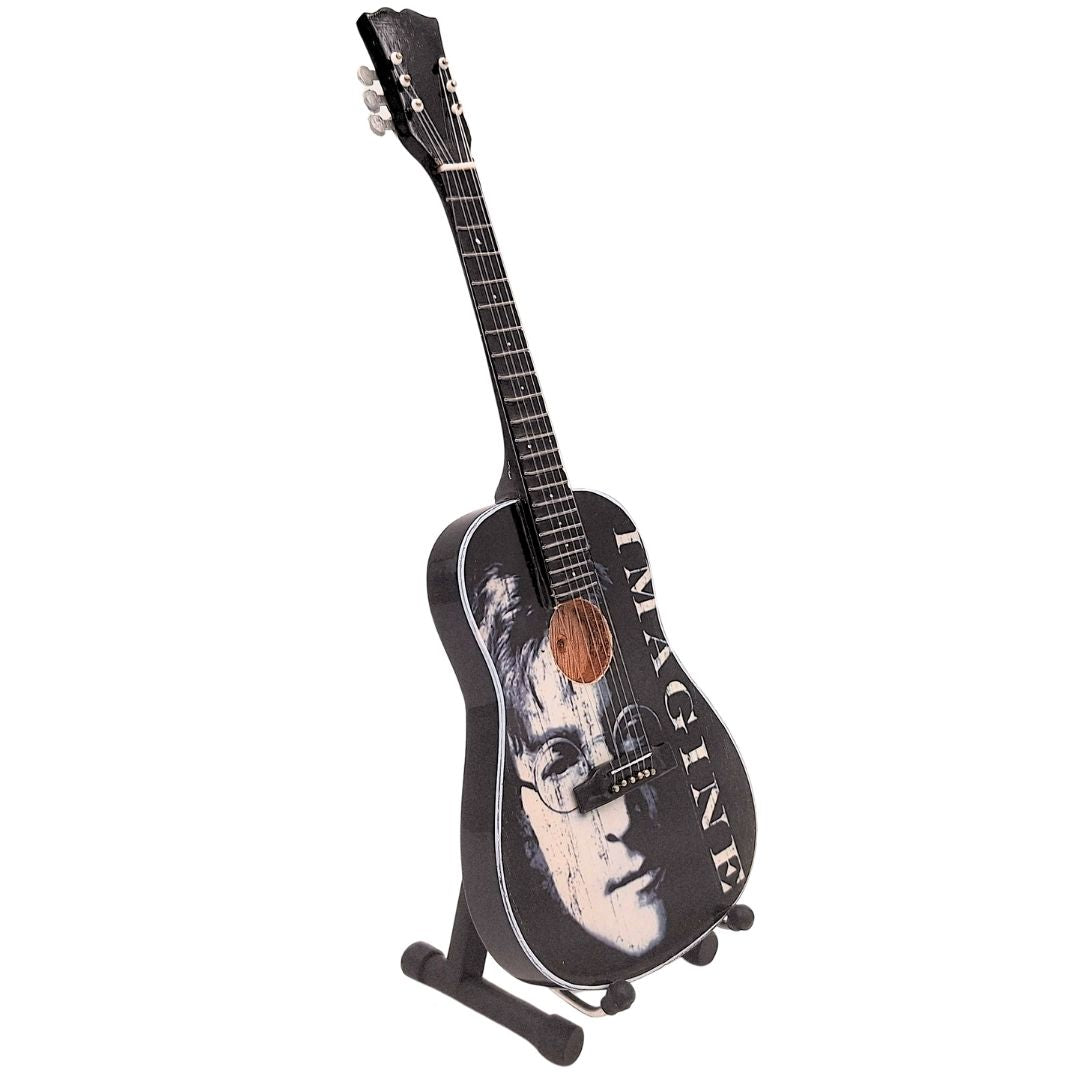 Mini chitarra decorativa di John Lennon The Beatles 24 cm con incisione personalizzata