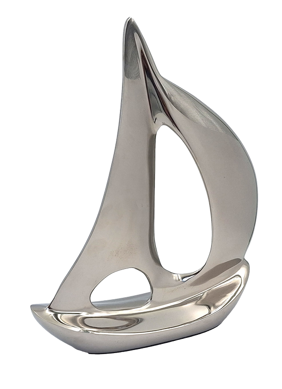 Elegante Modello di Yacht in Metallo 36 cm con Possibilità di Personalizzazione Incisa