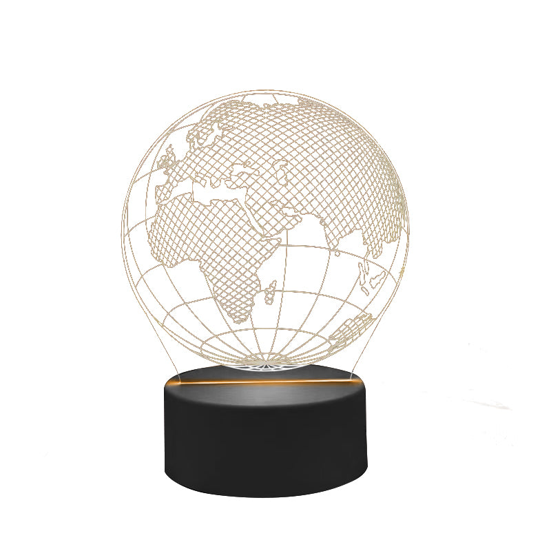 Lampada LED Globo con 7 colori di luce, possibilità di personalizzazione tramite incisione, regalo ideale per viaggiatori, altezza 17 cm, cavo USB