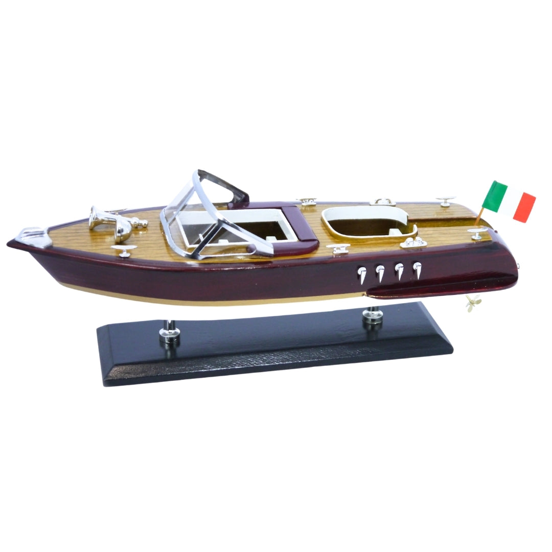 Modello di motoscafo Reeva in legno 35x11x13 cm