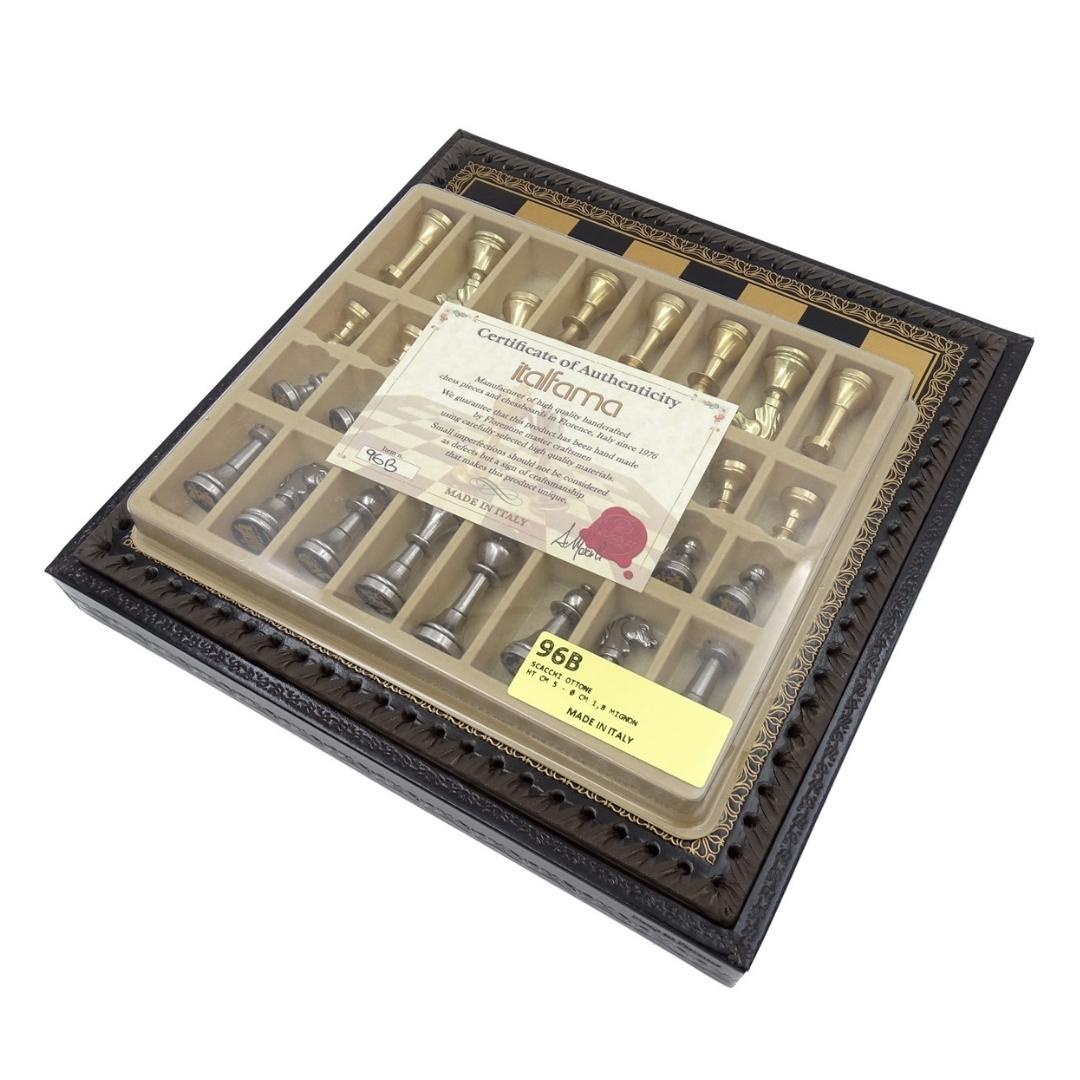 Scacchi esclusivi in ottone Italfama 28x28 cm con incisione personalizzata