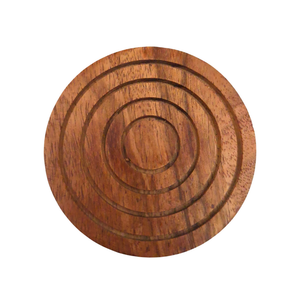Sottobicchieri in legno con incisione - Set Barile con 6 sottobicchieri e contenitore con decorazioni in ottone