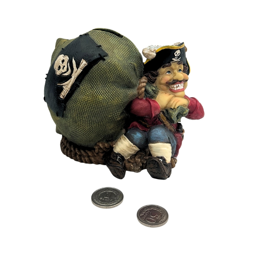 Salvadanaio Decorativo Pirata con Tesoro 14 cm con possibilità di personalizzazione con incisione