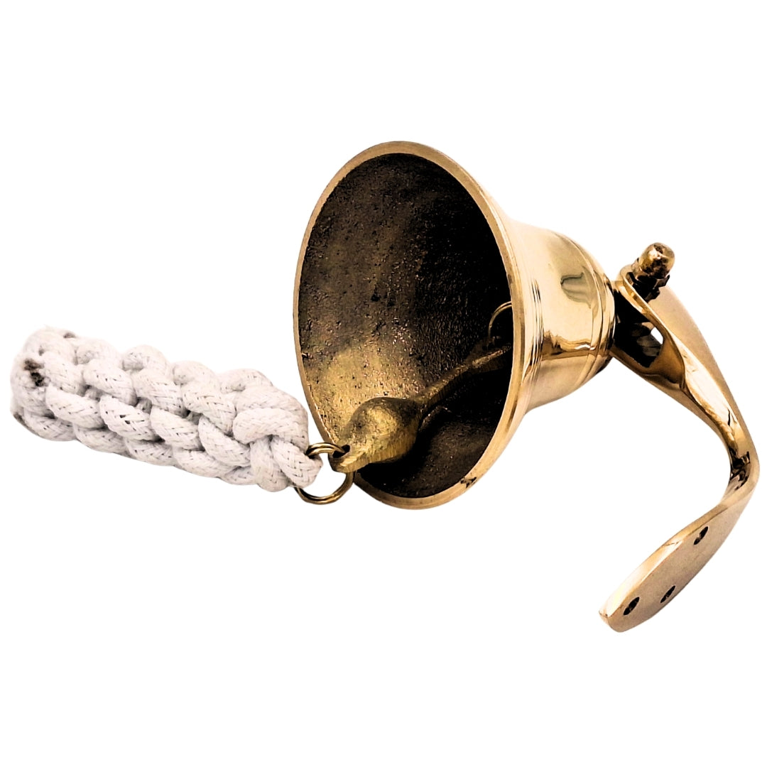 Campana da nave in ottone da 7,5 cm con possibilità di incisione - Regalo ideale in stile marinaro - Colore oro, decorazione retrò per casa o cucina
