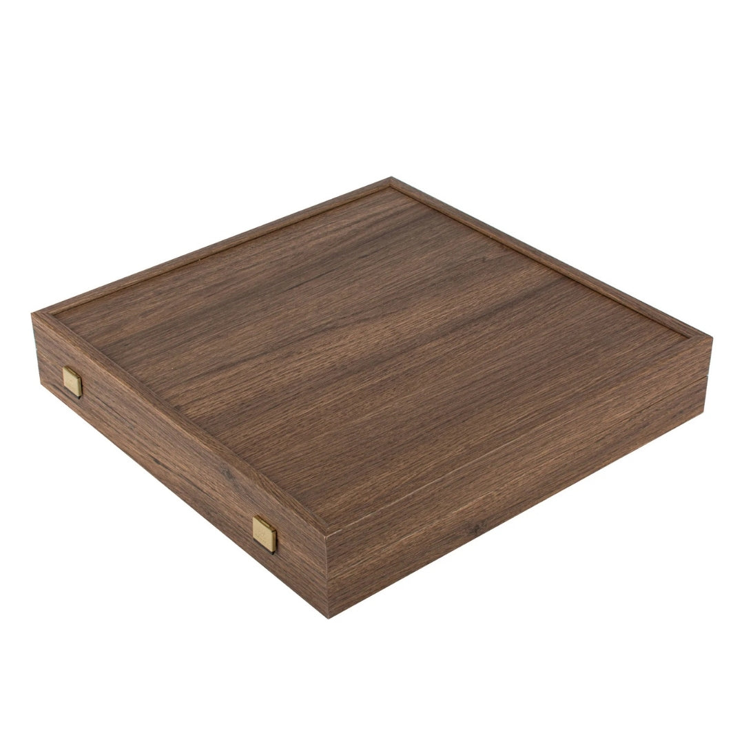 Scacchi esclusivi in metallo con scacchiera in ottone 44 x 44 cm – Figure medievali con possibilità di personalizzazione con incisione