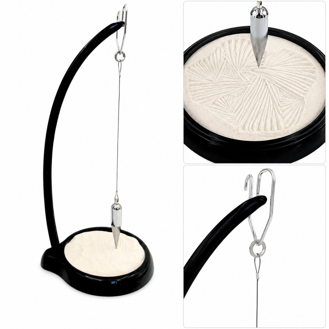 Pendolo di Sabbia Sand Pendulum con Incisione - Decorazione Ispiratrice 38 cm con Sabbia Cinetica