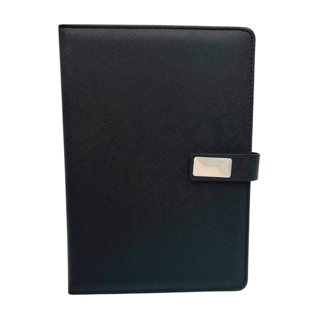 Elegante Set Regalo con Personalizzazione - Taccuino in Pelle A5, Penna e Ombrello Nero in Scatola Regalo