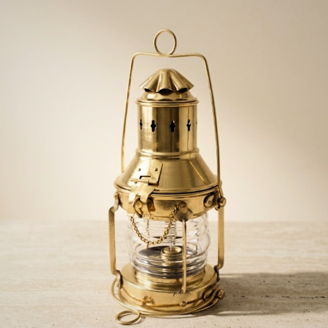 Lampada a petrolio in ottone retrò SL10 con possibilità di personalizzazione tramite incisione