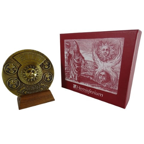 Calendario perpetuo rinascimentale con incisione - regalo personalizzato per gli anni 1600-2799, elegante decorazione per ufficio, diametro 9 cm, stile rinascimentale