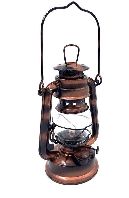 Lampada a petrolio da marinaio in stile retrò DT245F con possibilità di personalizzazione tramite incisione, ideale come regalo, realizzata in vetro e lamiera, altezza 19 cm, design marinaro