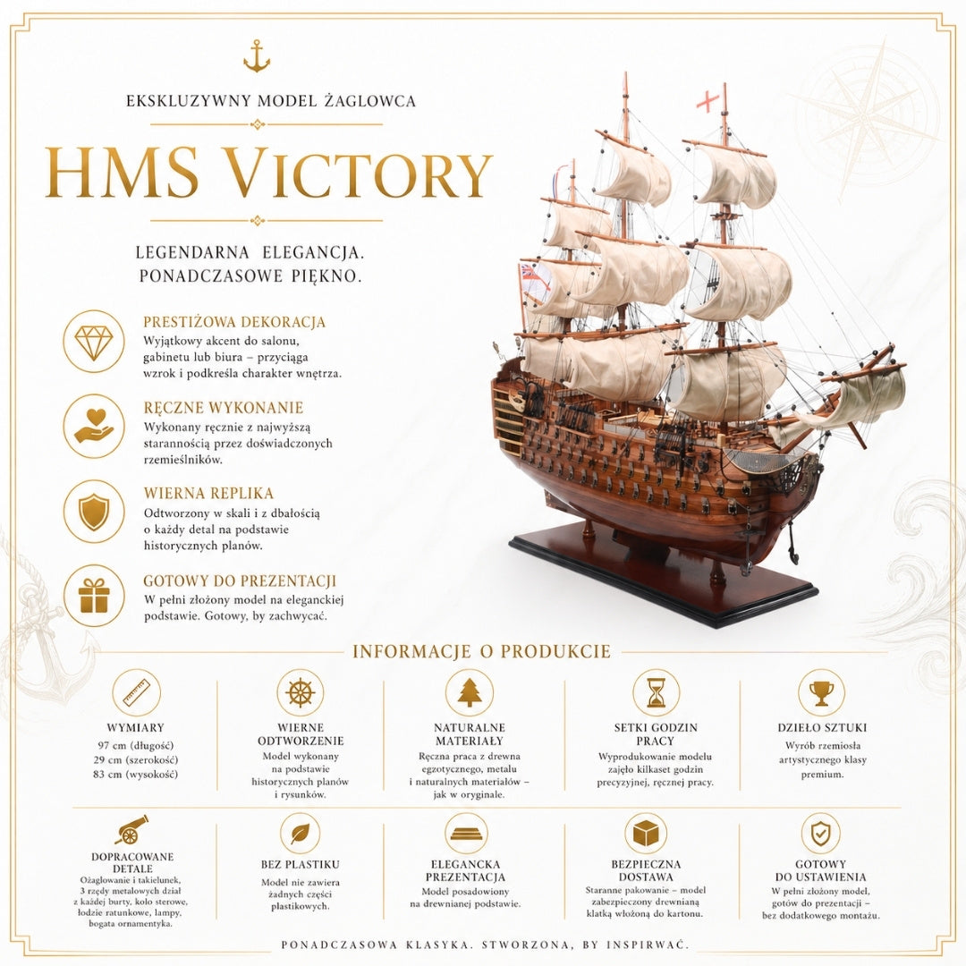Esclusivo modello di veliero HMS Victory VIC80R