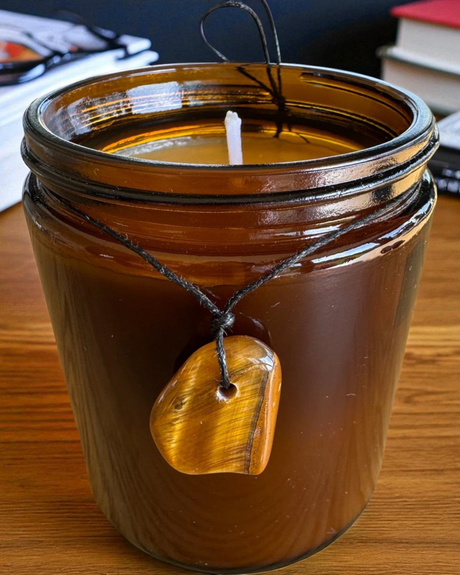 Candela Intenzionale Potere della Tigre – Fiducia in se stessi e prosperità, 250 ml, possibilità di personalizzazione del coperchio per regalo