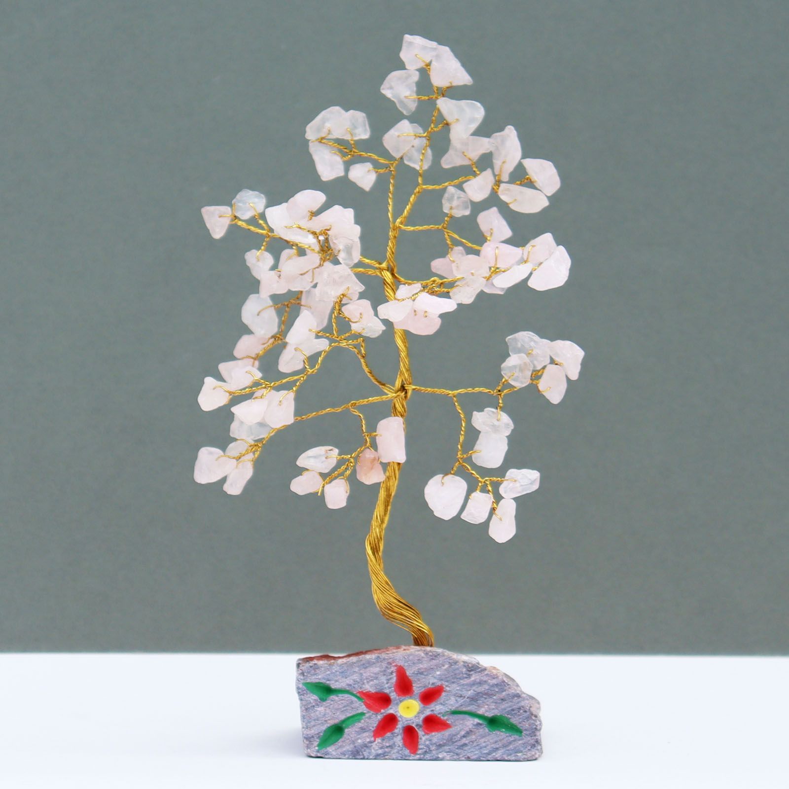 Albero di Quarzo Rosa con Pietre