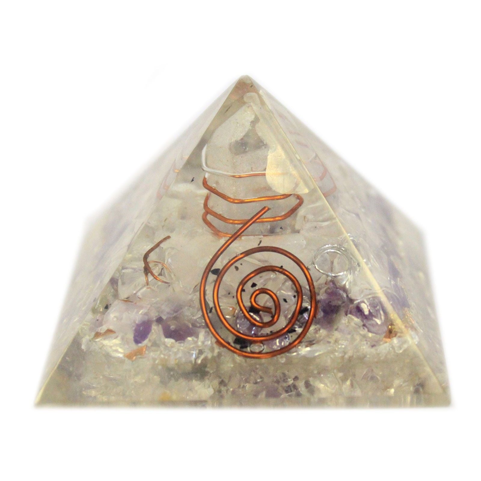 Piramide Magica Orgonite 55mm con Pietre Preziose e Rame