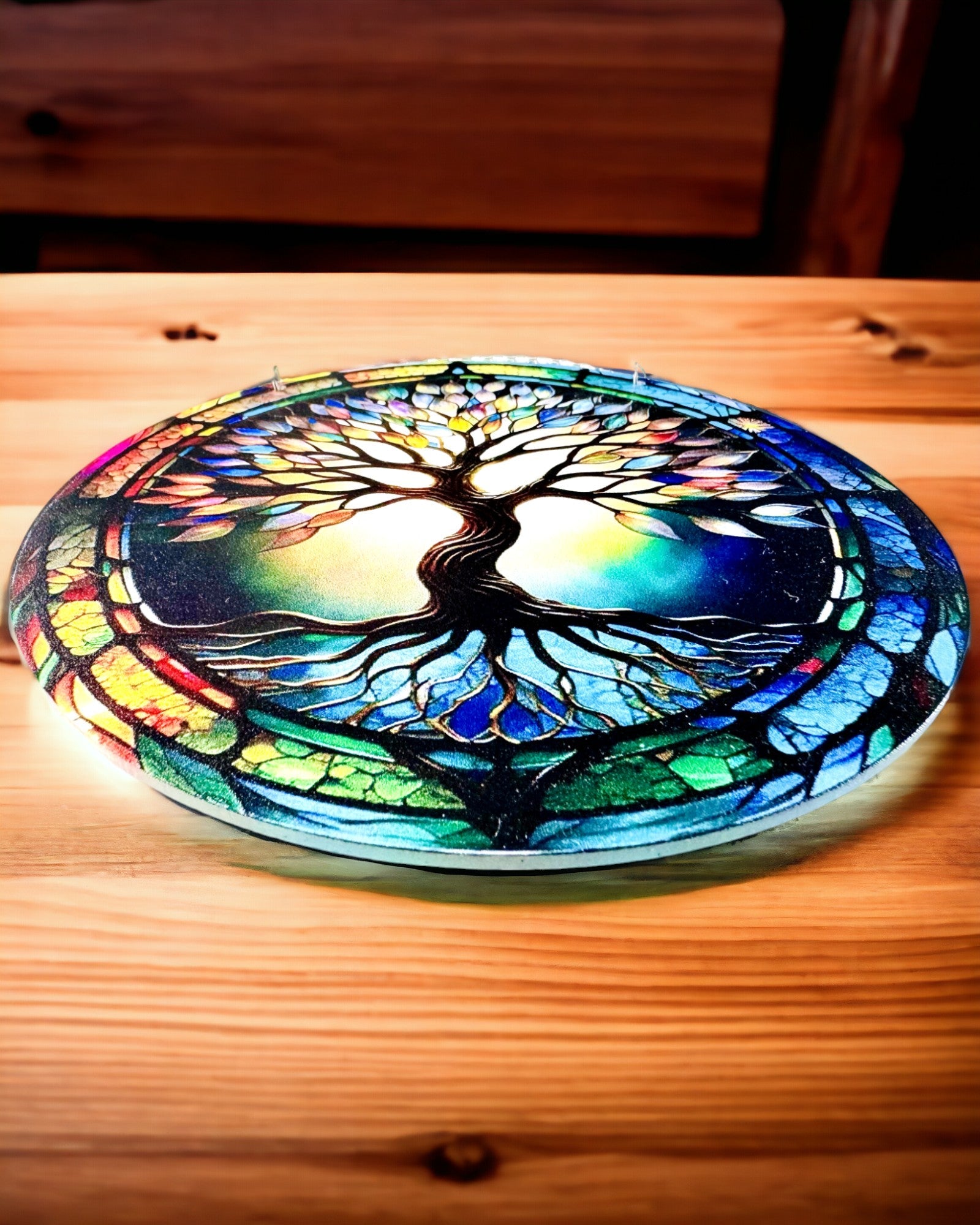 Pendente Prismatico Solare 'Albero della Vita' - Decorazione Colorata per Finestra