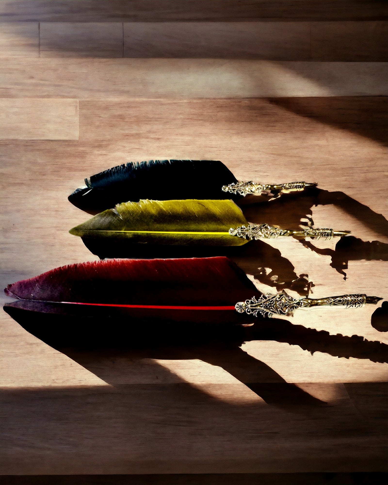 Penna per Calligrafia Vintage con Piuma d'Oca Naturale – Regalo Ideale per la Festa della Mamma o per l'Insegnante. Incisione