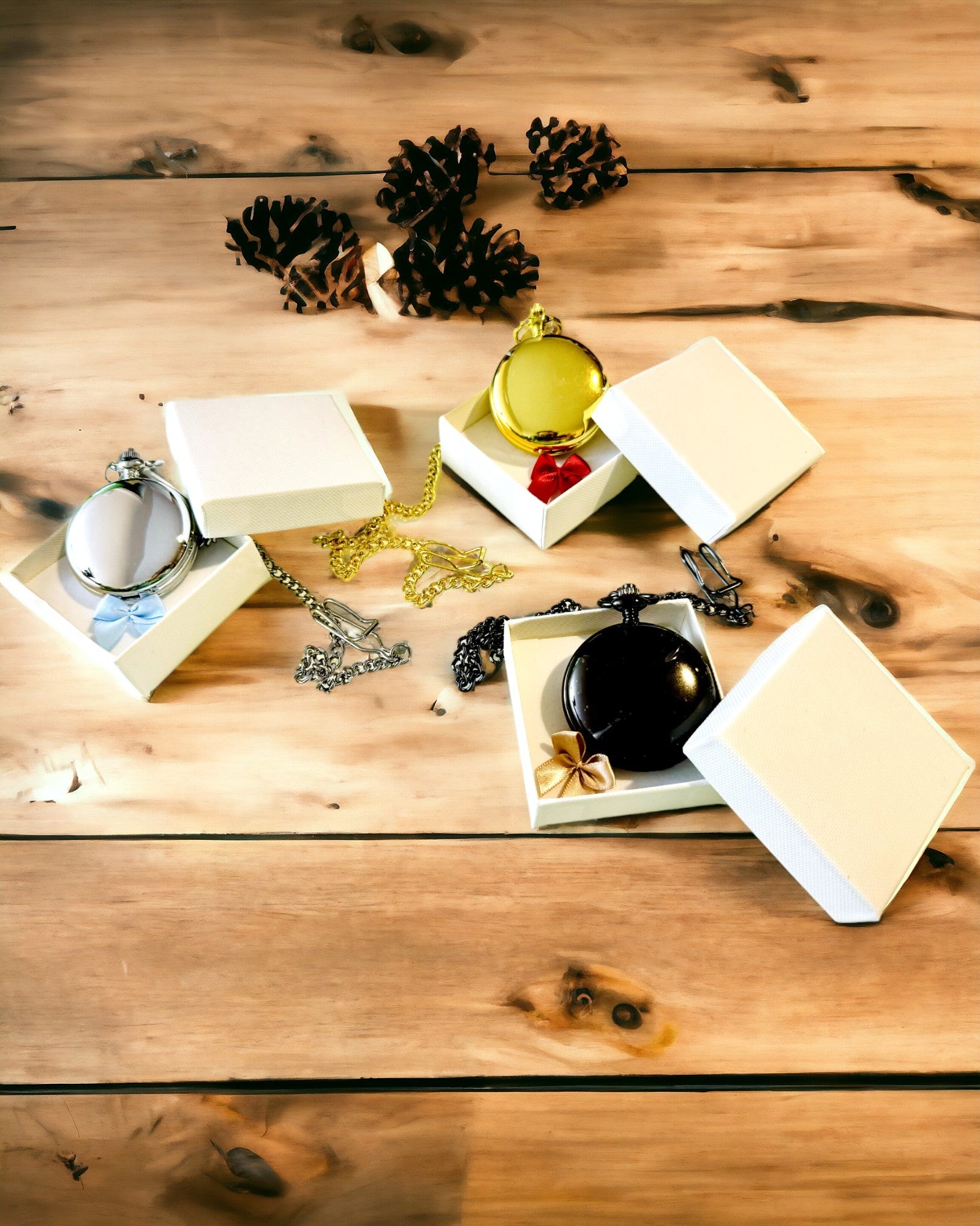 Orologio da Tasca Meccanico Classico con Doppio Coperchio, Manuale, Colore Oro, con Incisione