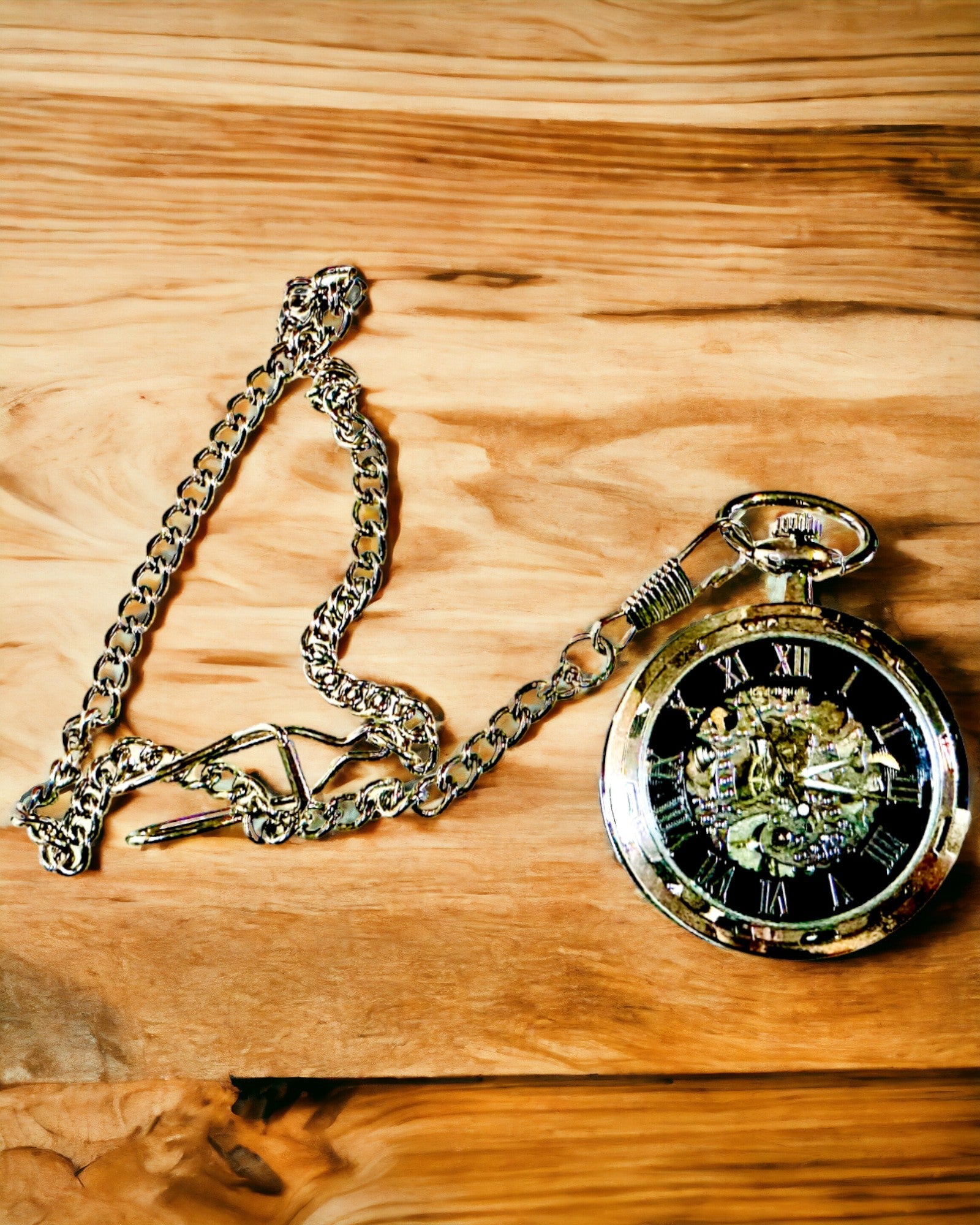 Orologio da Tasca Meccanico Esclusivo in Stile Retrò, Impermeabile - Eleganza per Ogni Occasione, con incisione