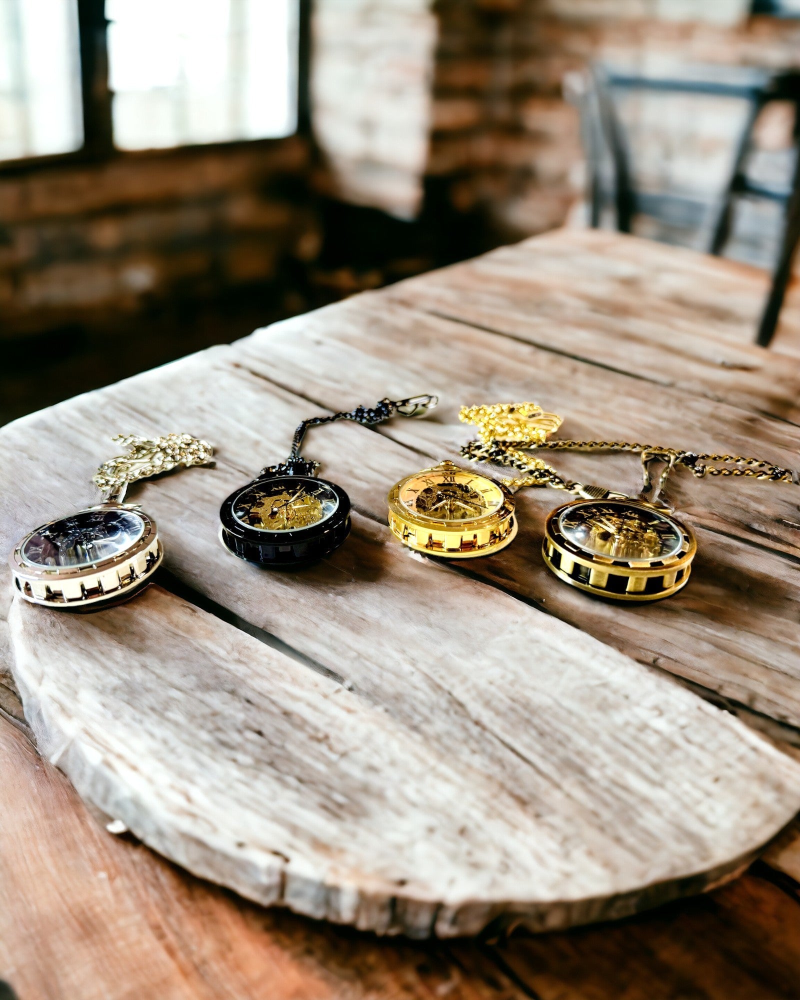 Orologio da Tasca Meccanico Esclusivo in Stile Retrò, Impermeabile - Eleganza per Ogni Occasione, con incisione