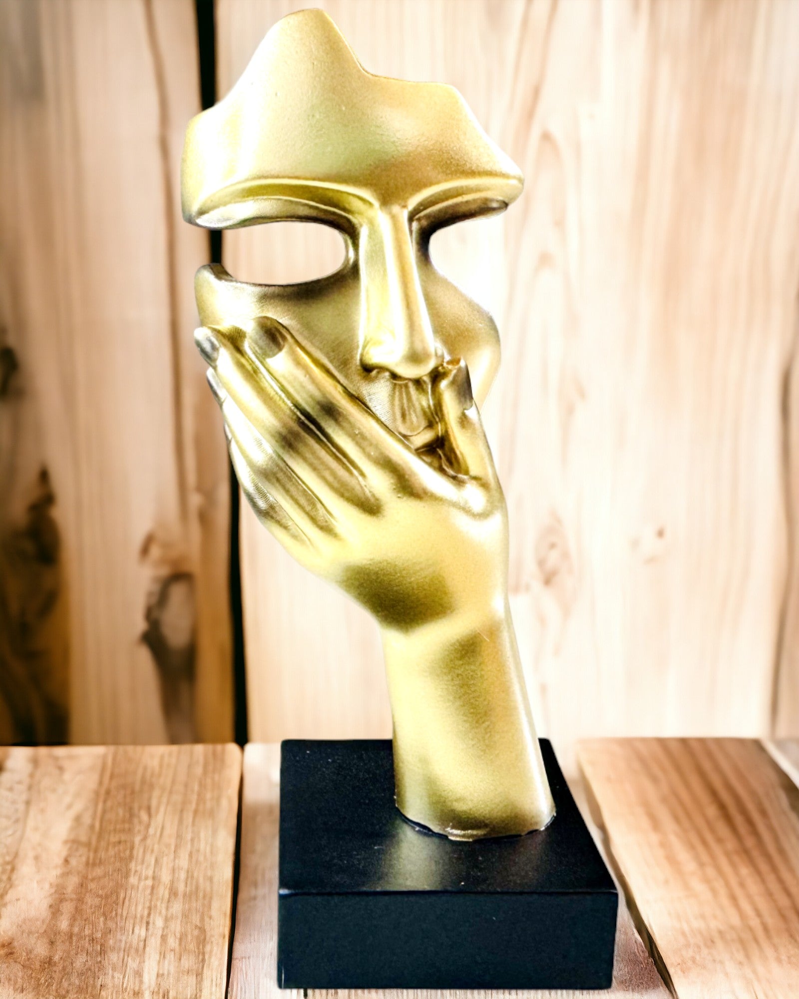 Scultura Astratta di Mani "Tocco d'Arte" - Decorazione per Ufficio in Stile Europeo, Personalizzazione con Incisione 2 pezzi