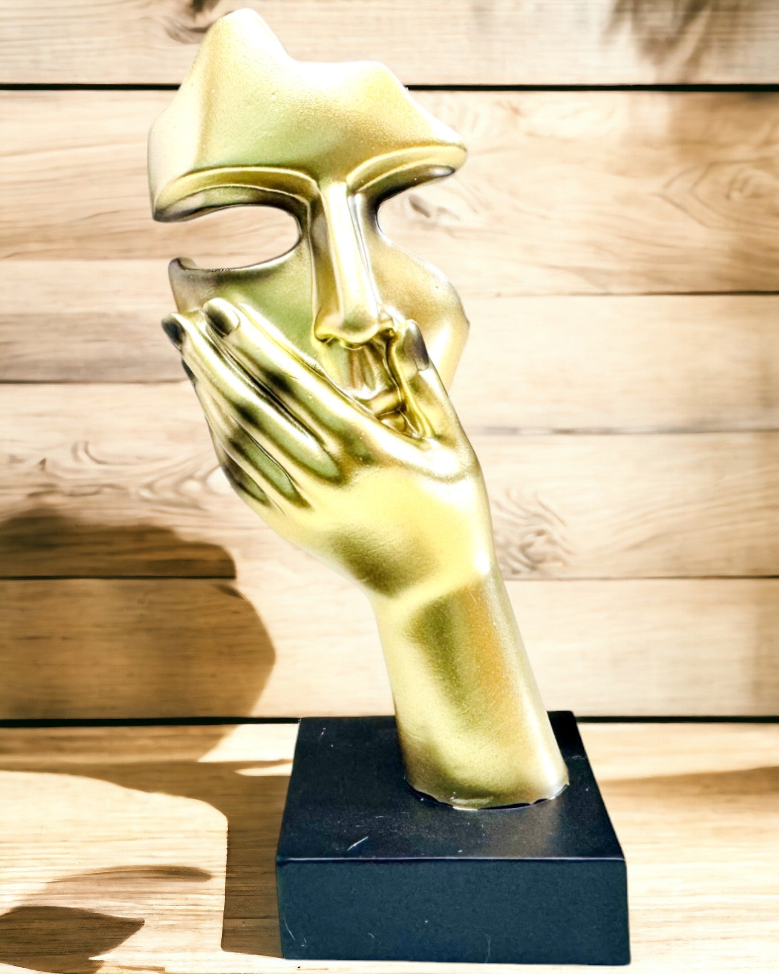 Scultura Astratta di Mani "Tocco d'Arte" - Decorazione per Ufficio in Stile Europeo, Personalizzazione con Incisione 2 pezzi