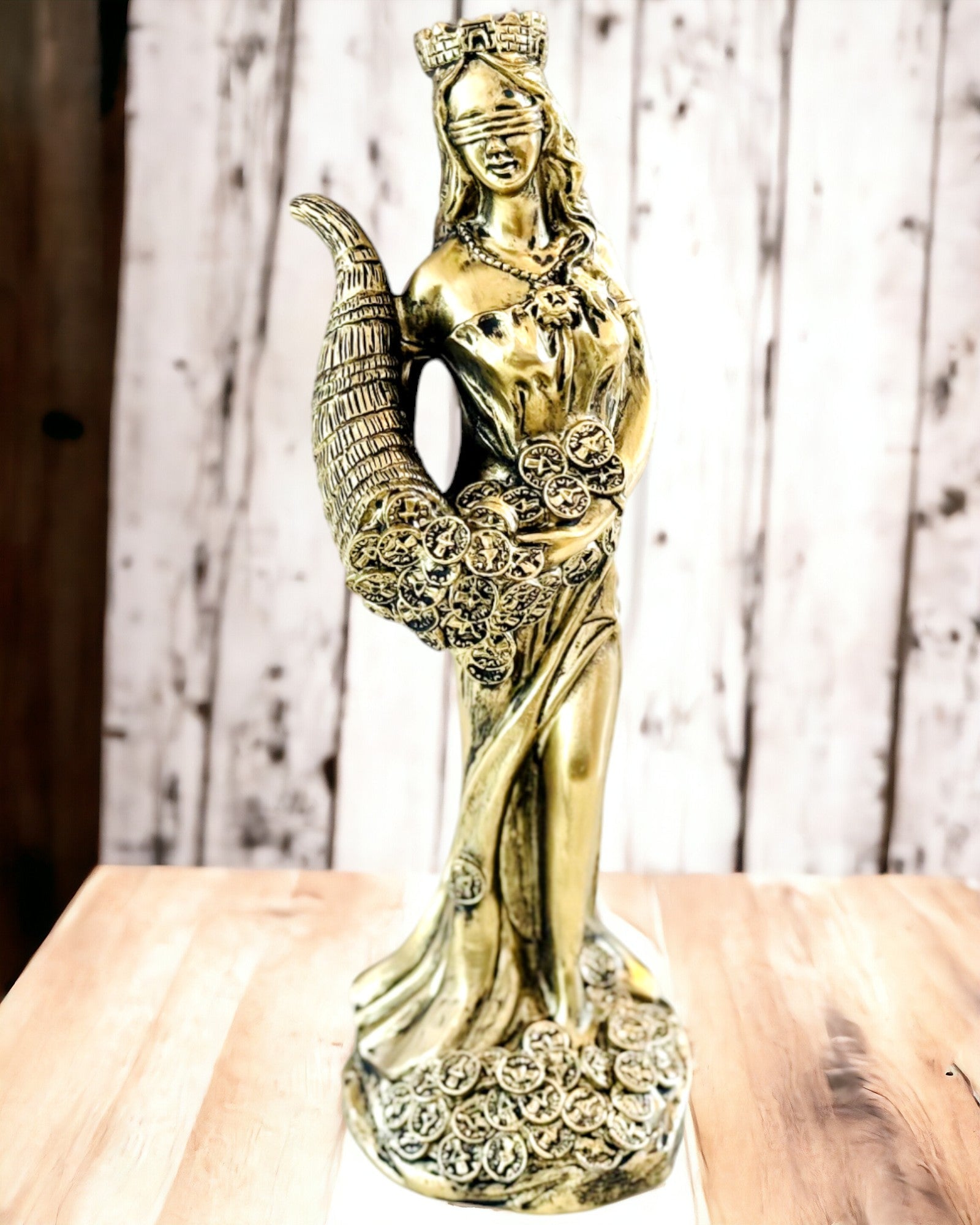 "Statua della Dea Abbondanza" - Statua Decorativa in Resina della Fortuna per Casa e Ufficio