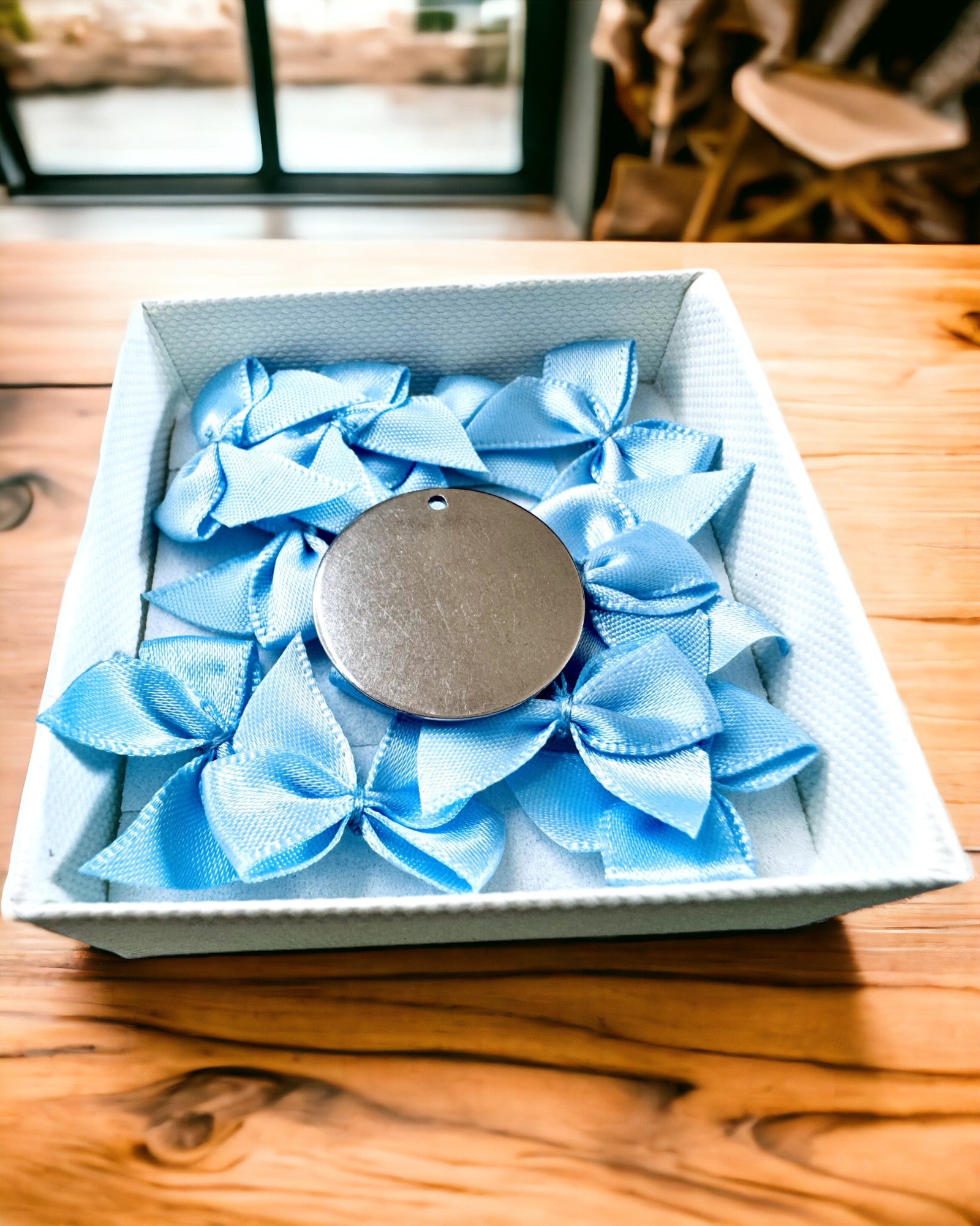 Ciondolo Rotondo in Acciaio Inossidabile per regalo con possibilità di Personalizzazione, incisione