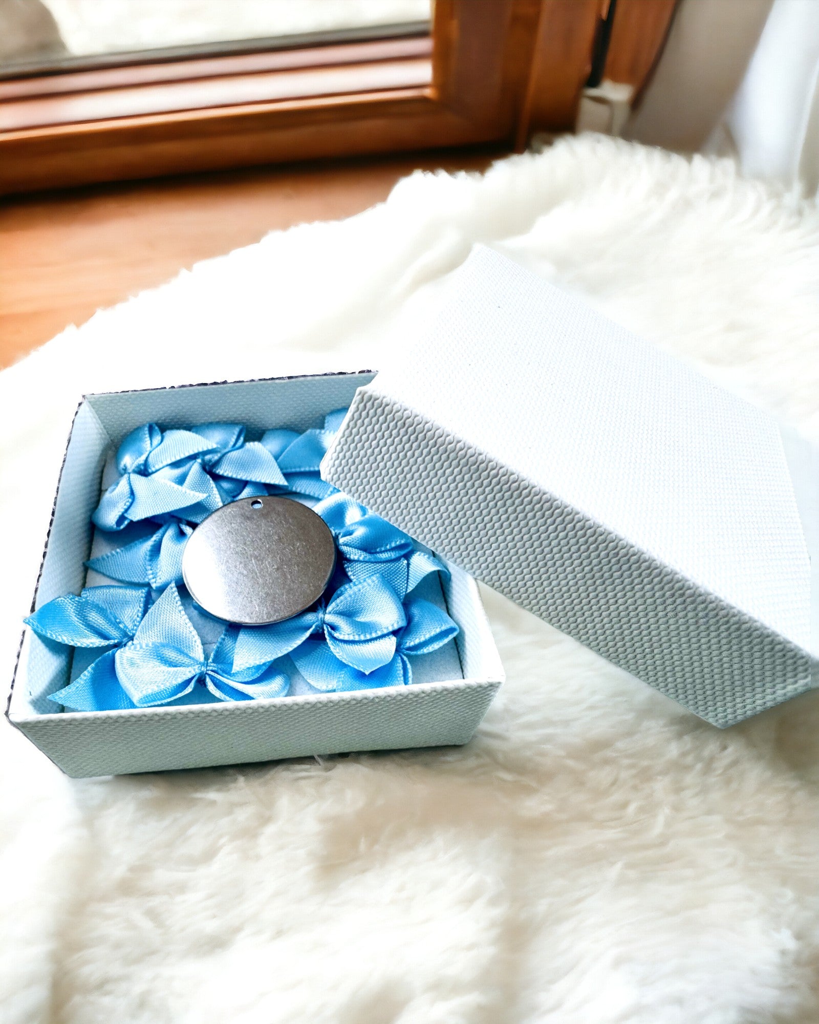 Ciondolo Rotondo in Acciaio Inossidabile per regalo con possibilità di Personalizzazione, incisione