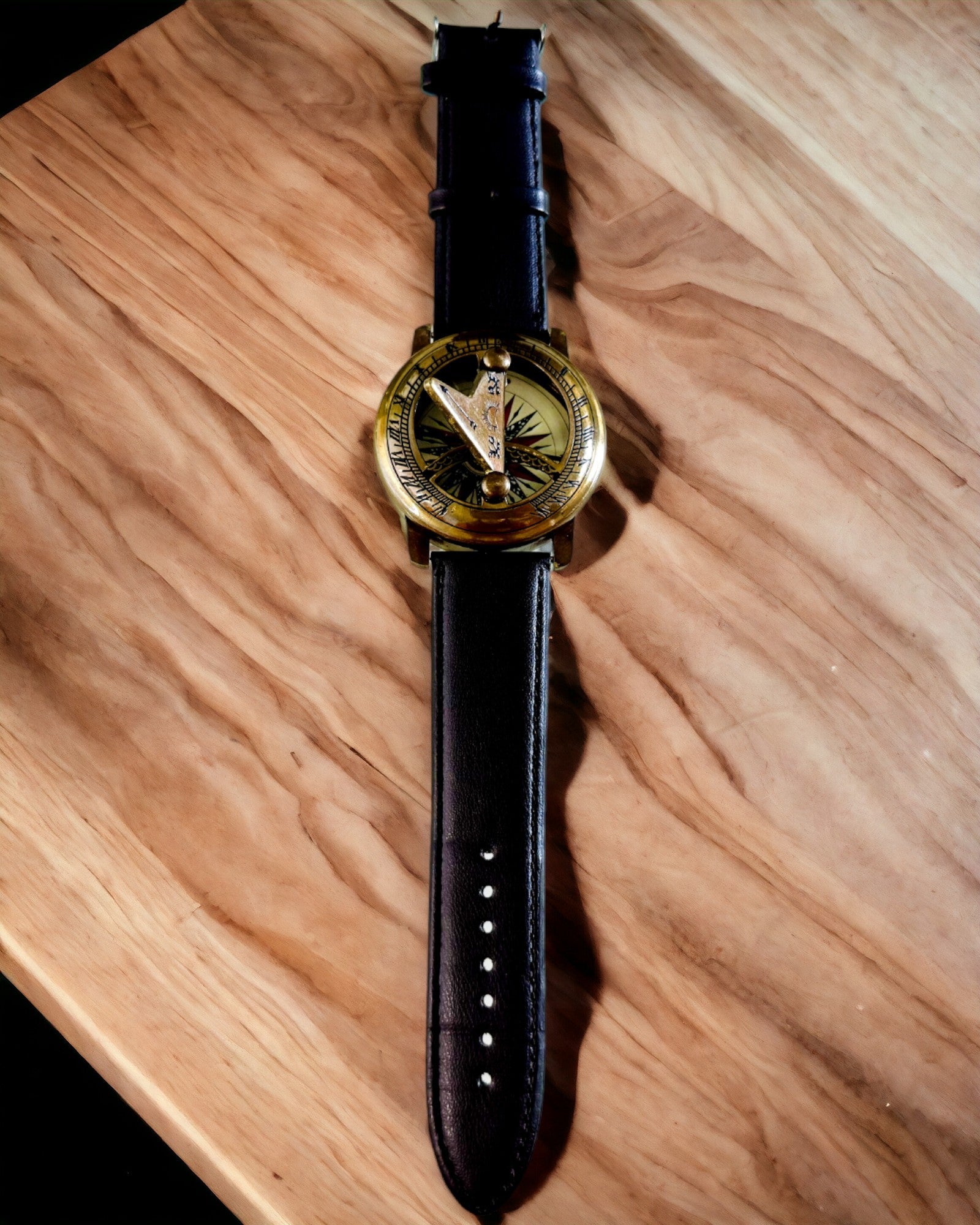 Orologio Solare con Bussola - Fatto a Mano, Artigianato Autentico, possibilità di incisione