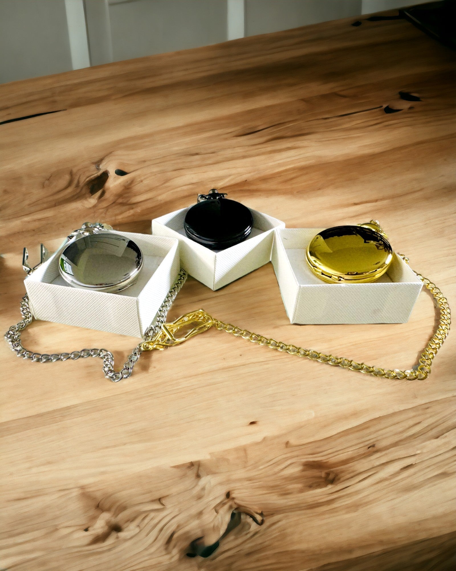 Orologio da tasca in argento con movimento al quarzo e possibilità di incisione