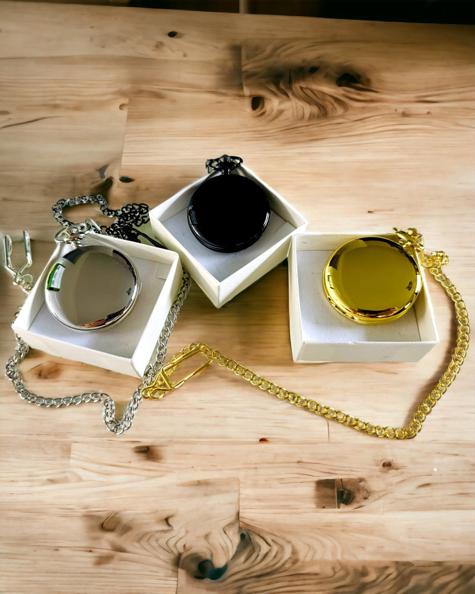 Orologio da tasca in argento con movimento al quarzo e possibilità di incisione