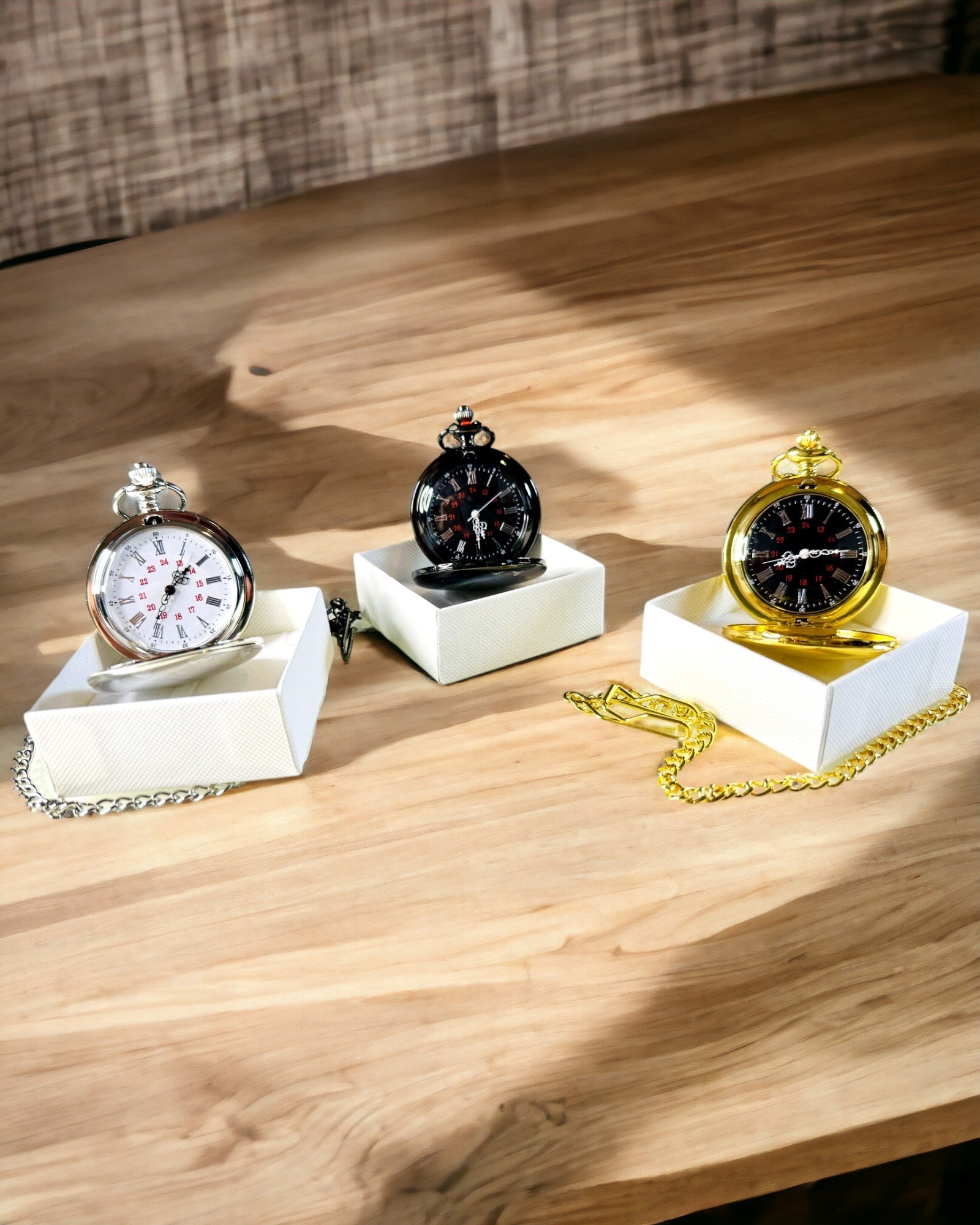 Orologio da tasca in argento con movimento al quarzo e possibilità di incisione