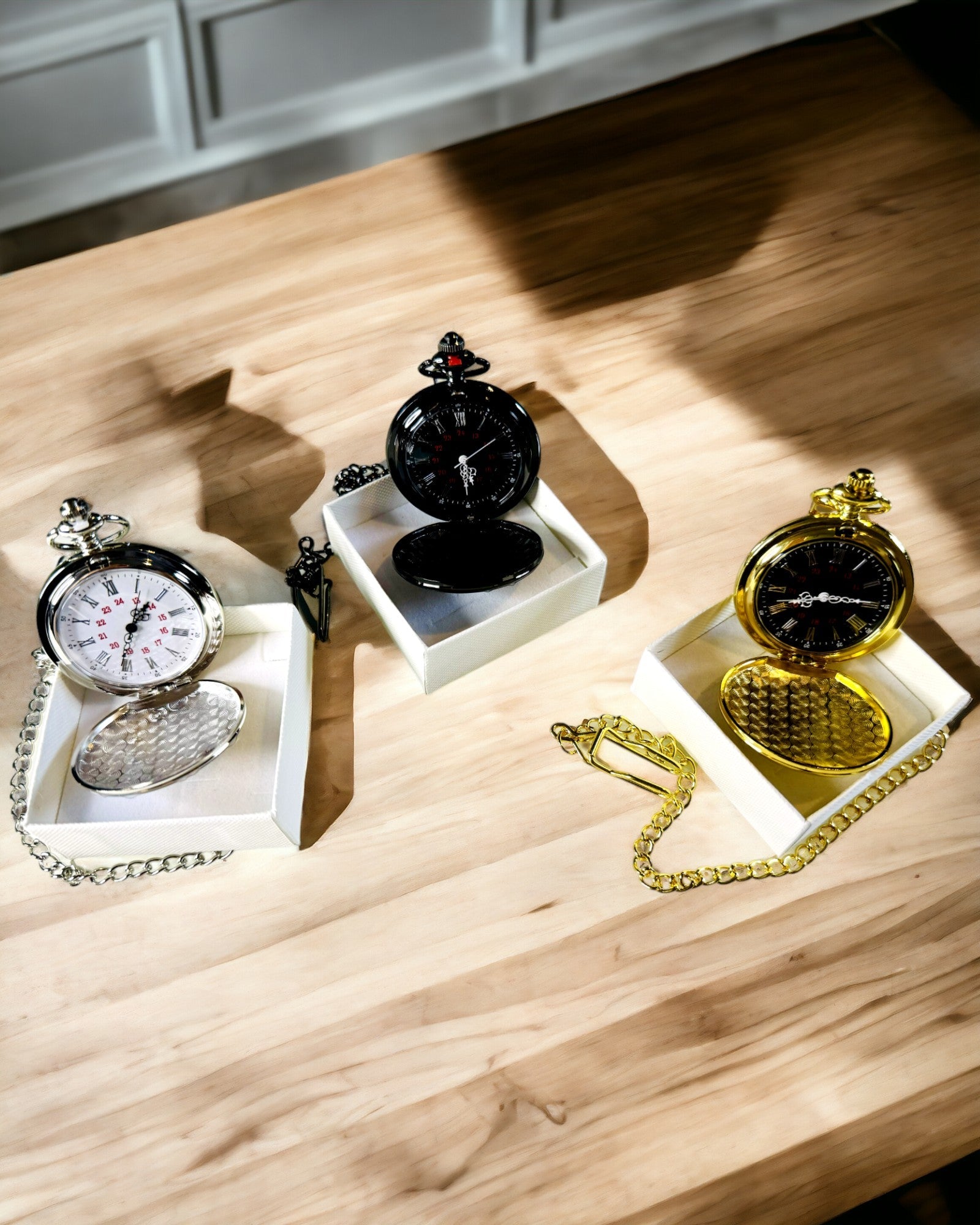 Orologio da tasca in argento con movimento al quarzo e possibilità di incisione