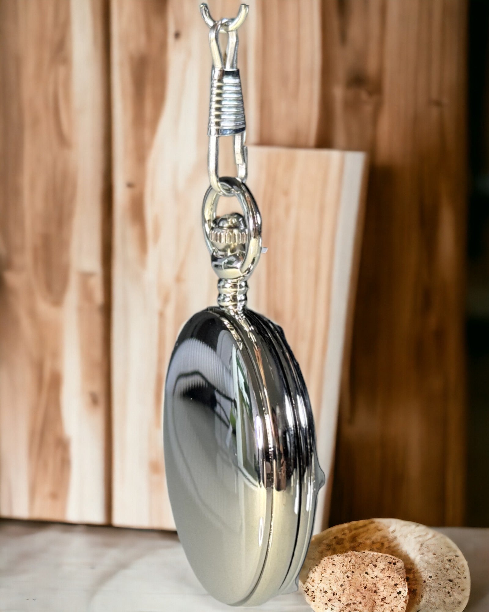 Orologio da tasca in argento con movimento al quarzo e possibilità di incisione