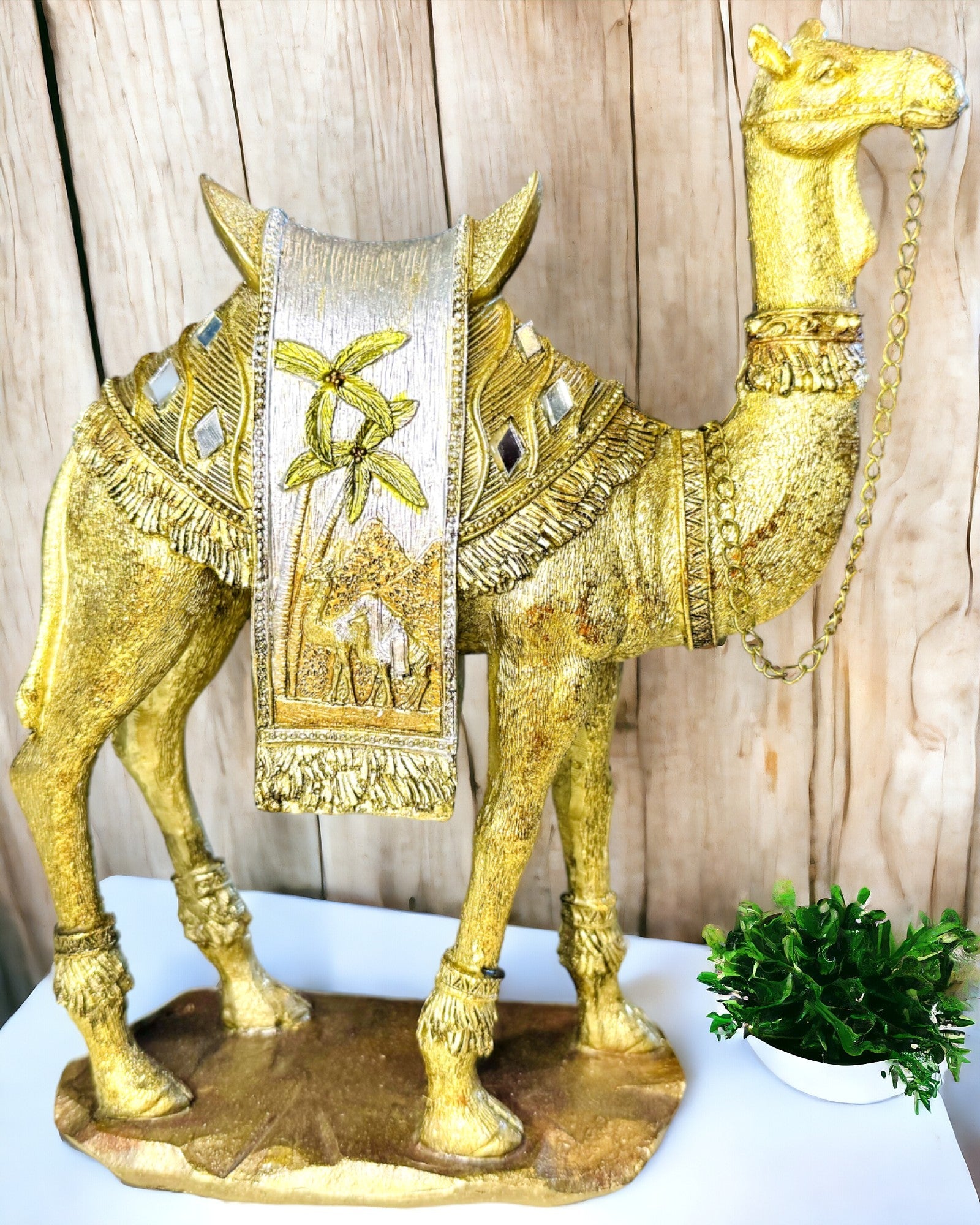 Statuetta Viandante del Deserto Decorativo Cammello in Resina con Possibilità di Incisione