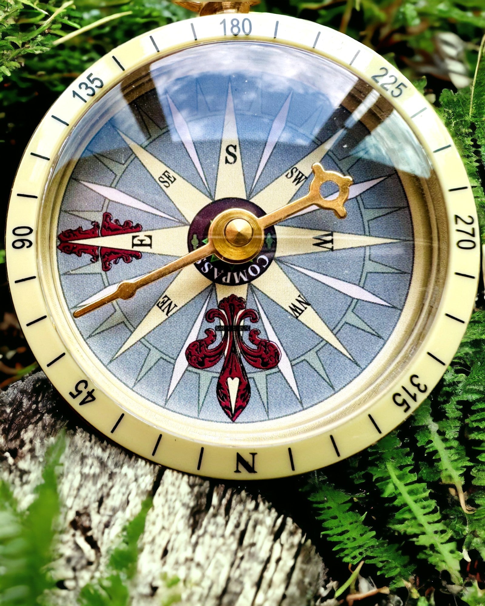 Bussola oro rosa - navigazione in stile retrò - strumento portatile e preciso per determinare la direzione per viaggiatori ed esploratori. Incisione, personalizzazione.