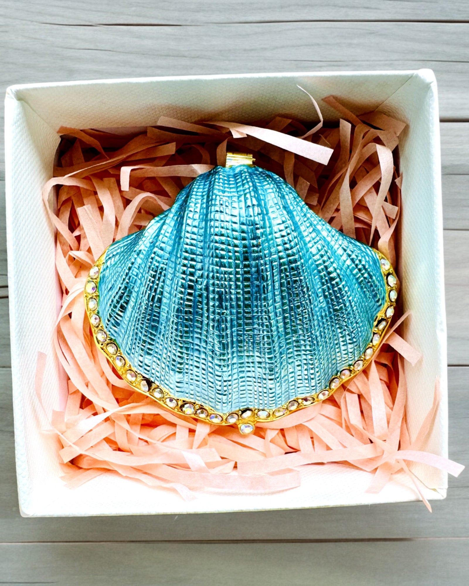 Skarbiec Wspomnień Muszelka - Cassetta per Gioielli con possibilità di personalizzazione con incisione, regalo