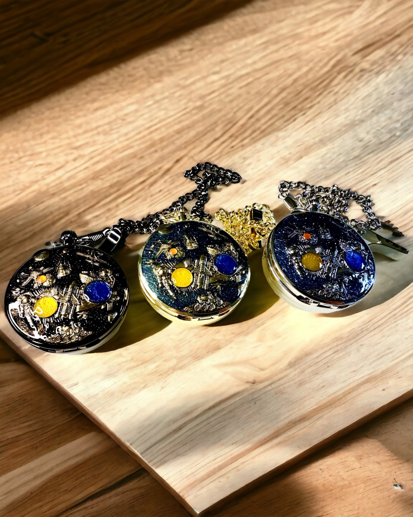 Orologio da tasca "Astrum Temporis" - Cornice nera. Possibilità di personalizzazione con incisione