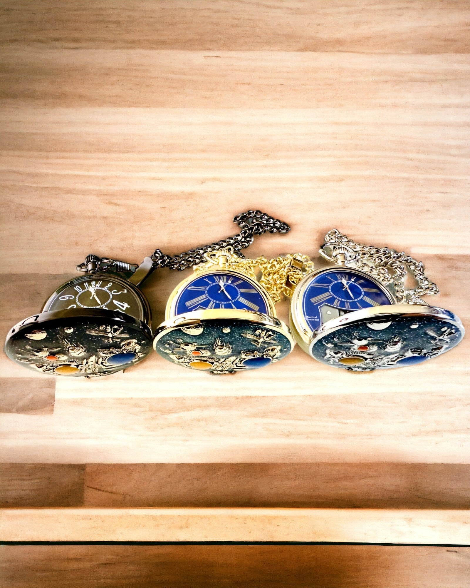 Orologio da tasca "Astrum Temporis" - Cornice nera. Possibilità di personalizzazione con incisione