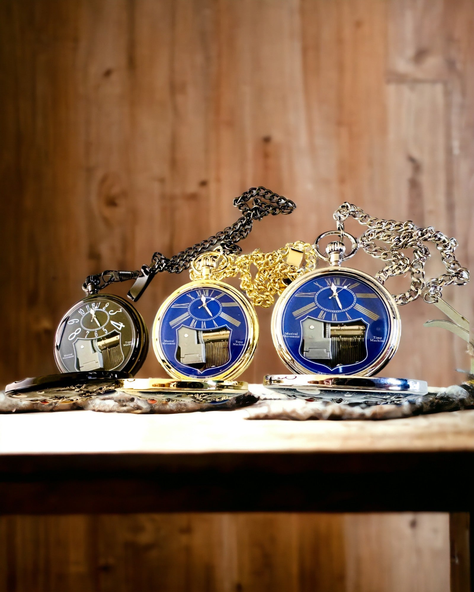 Orologio da tasca "Astrum Temporis" - Cornice nera. Possibilità di personalizzazione con incisione