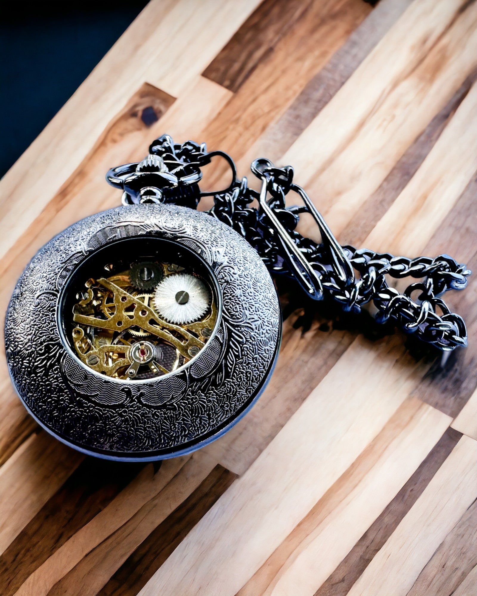 Orologio da tasca "Eterna Eleganza", regalo personalizzato, incisione. Colore nero