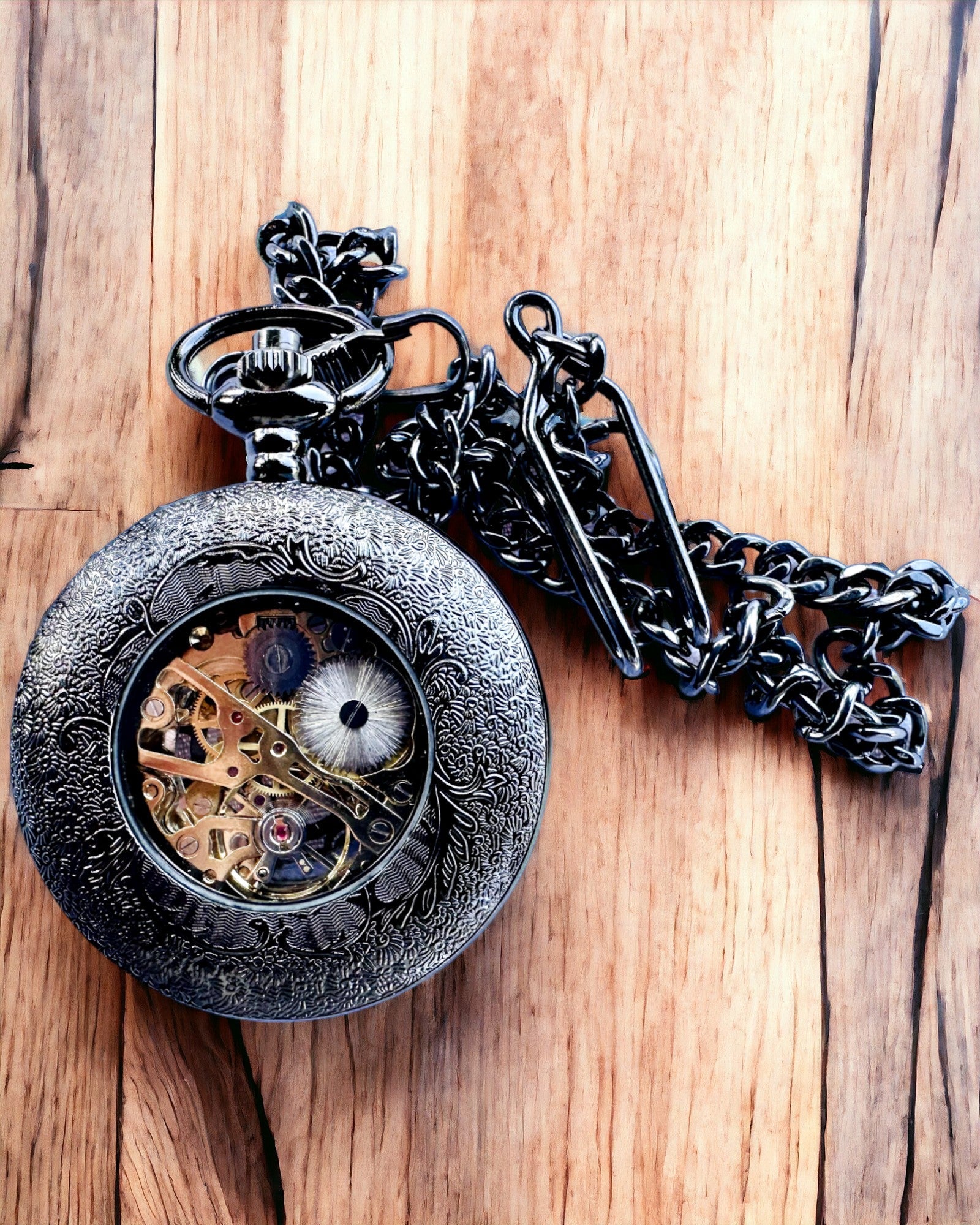 Orologio da tasca "Eterna Eleganza", regalo personalizzato, incisione. Colore nero