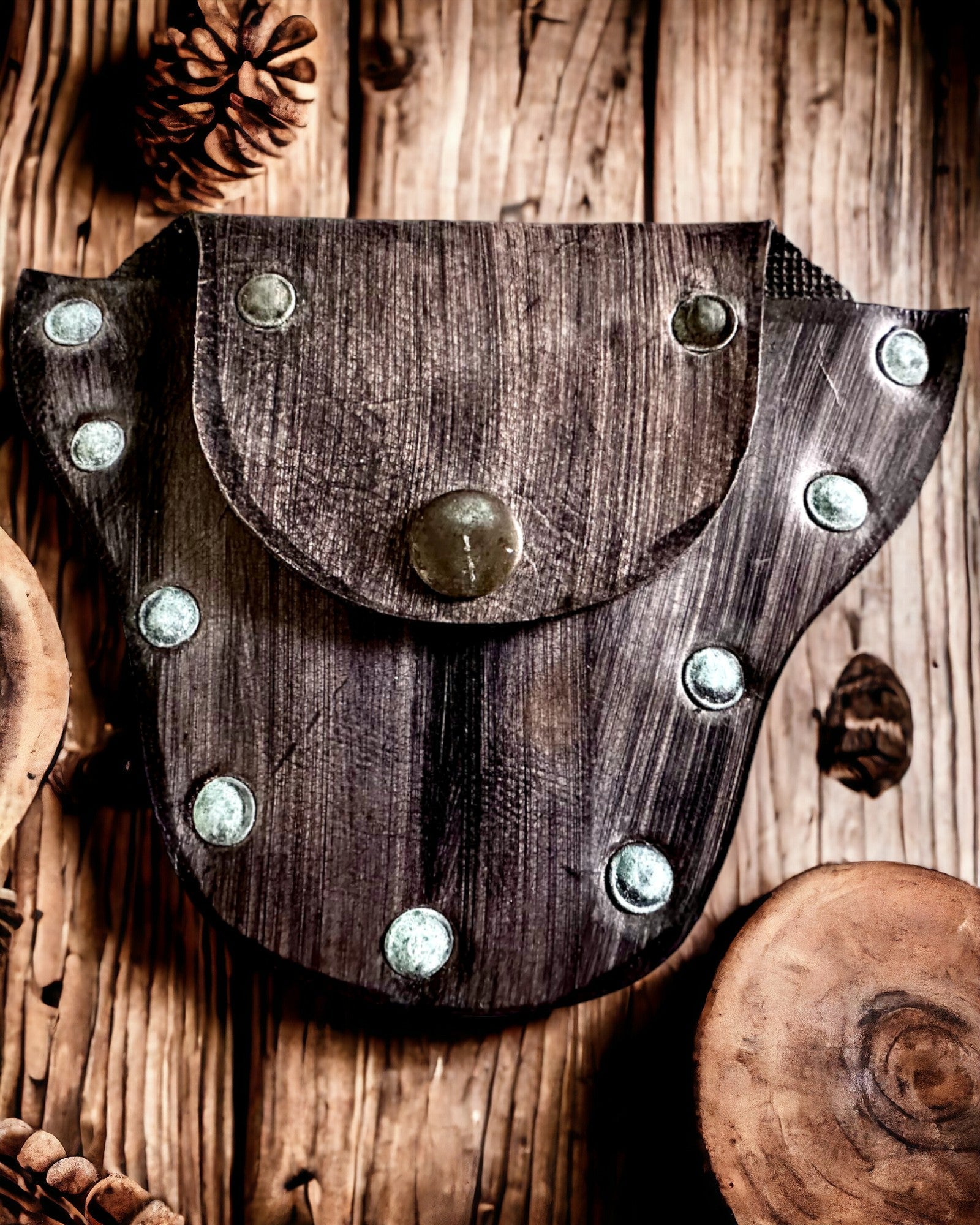 Borsellino Segreto dello Gnomo del Bosco - Piccolo Borsellino in Pelle Fatto a Mano