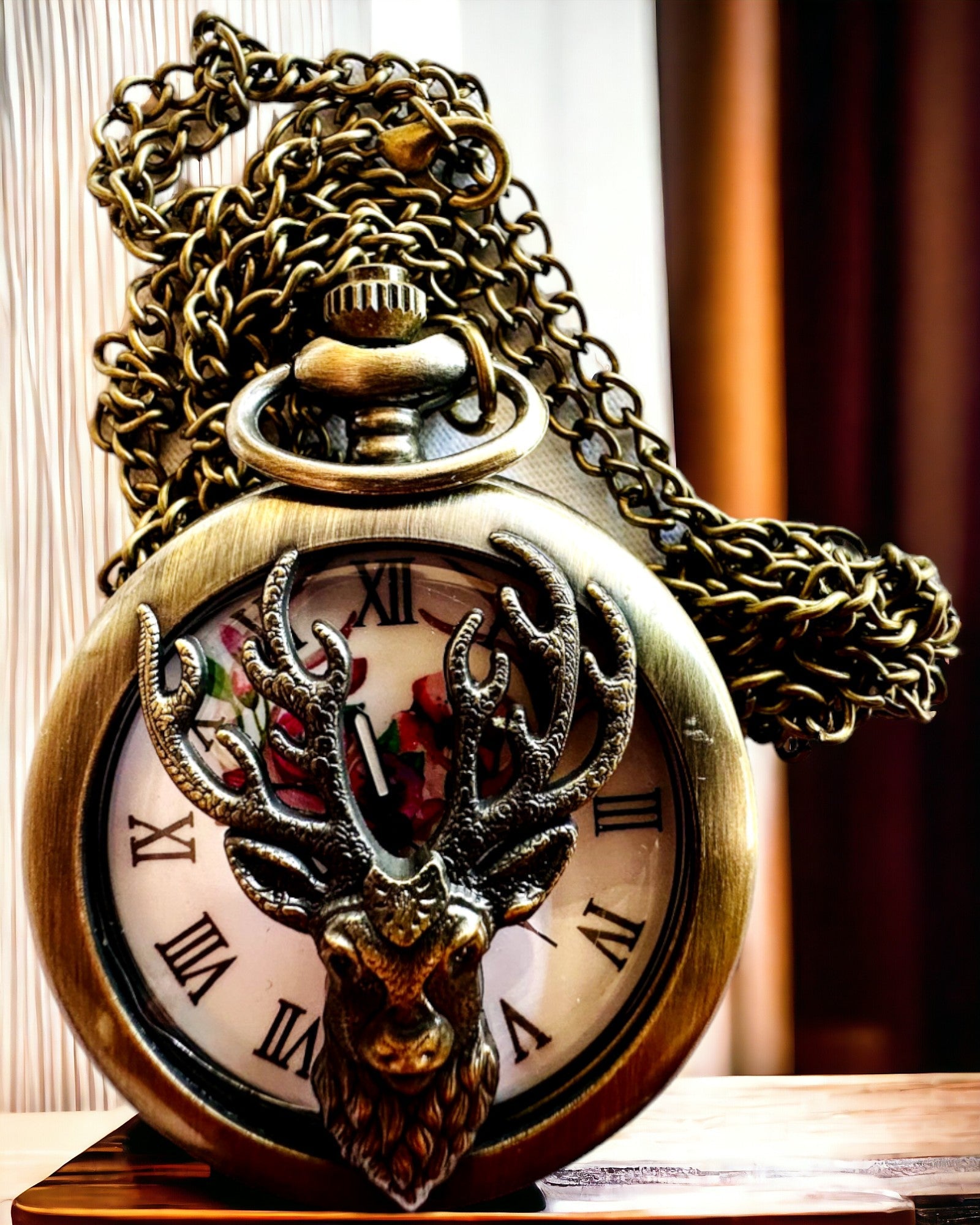 Orologio da tasca Guardiano della Foresta - Elegante orologio con motivo di cervo, possibilità di personalizzazione con incisione