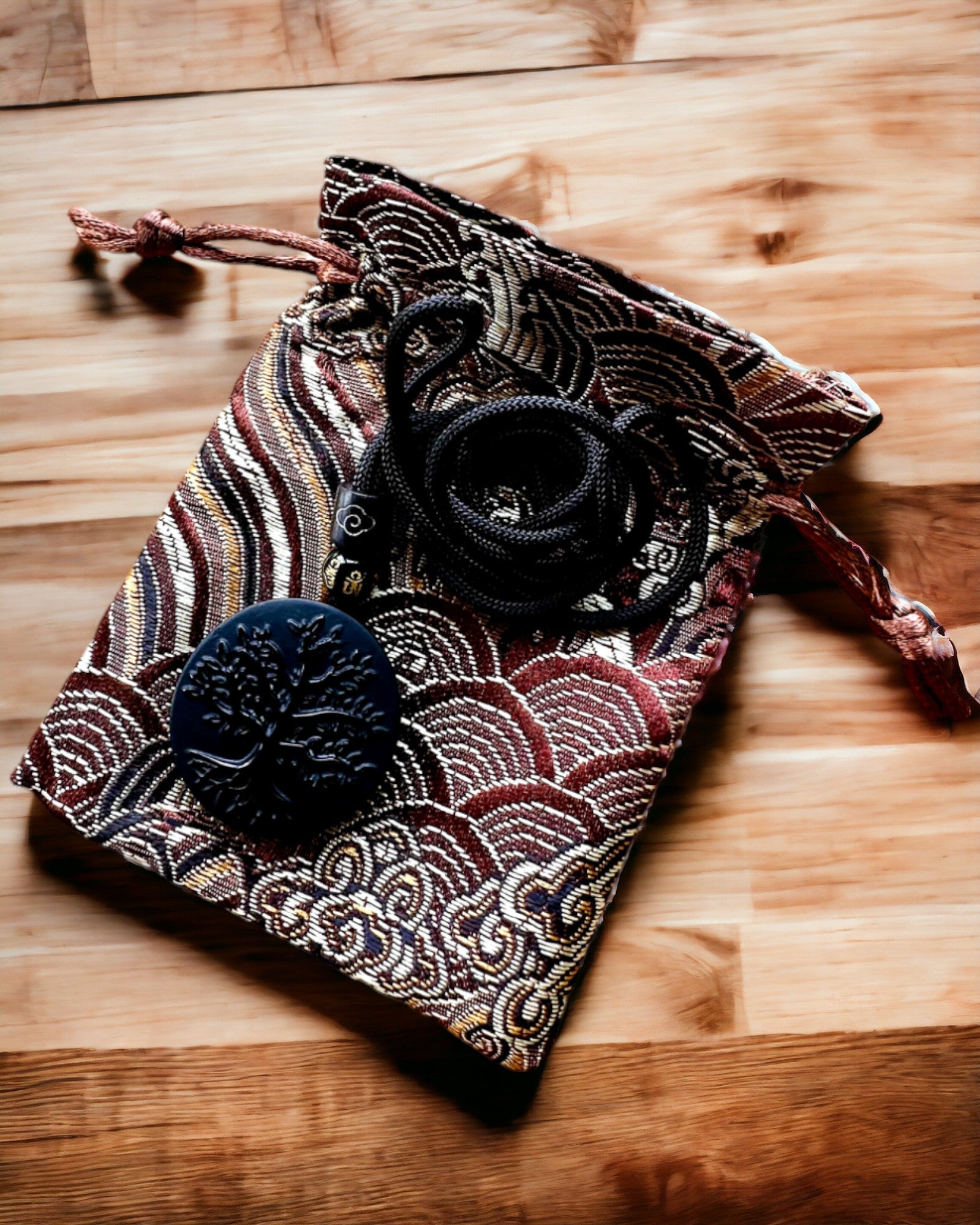 Collana "Albero della Vita" in ossidiana - personalizzazione con incisione