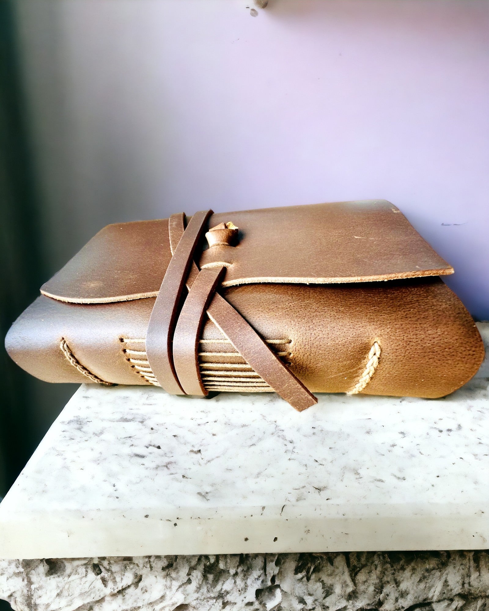 Taccuino Premium "RetroNotes" – Elegante taccuino in Vera Pelle - 200 pagine, 120g, taccuino, album da disegno, colore marrone, personalizzazione con incisione